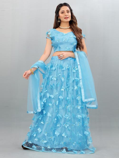 semi-stitched flared lehenga - 19752958 - Very Small Image - 1