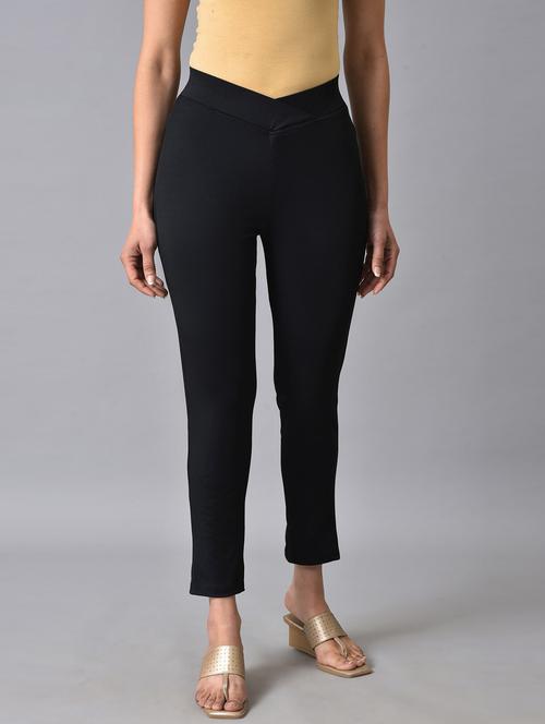 black solid ankle length legging - 19753119 - Very Small Image - 1
