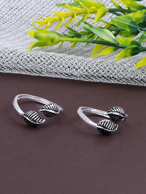 silver oxidized toe rings set - 19753408 - Very Small Image - 1