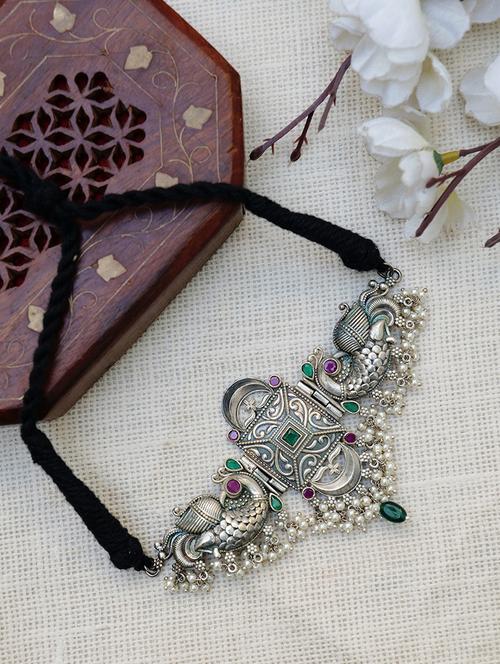 multi coloured brass choker necklace - 19755177 - Very Small Image - 1