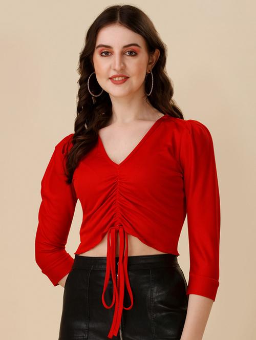 solids polyester crop top - 19755424 - Very Small Image - 1