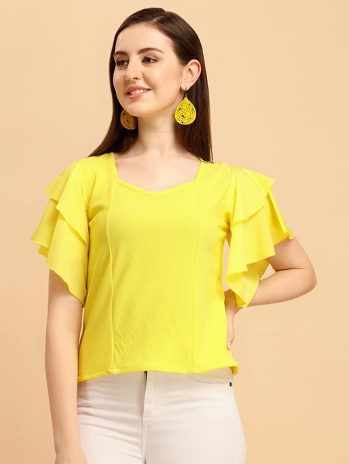 yellow solid regular top - 19755823 - Very Small Image - 1
