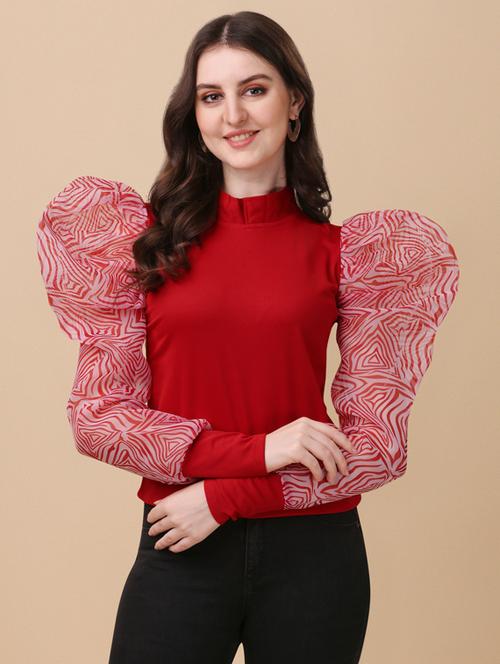 red solid regular top - 19755833 - Very Small Image - 1