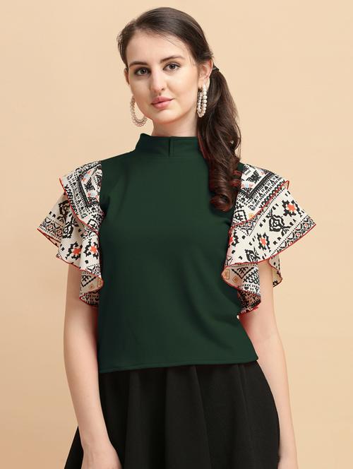 printed viscose regular top - 19755867 - Very Small Image - 1