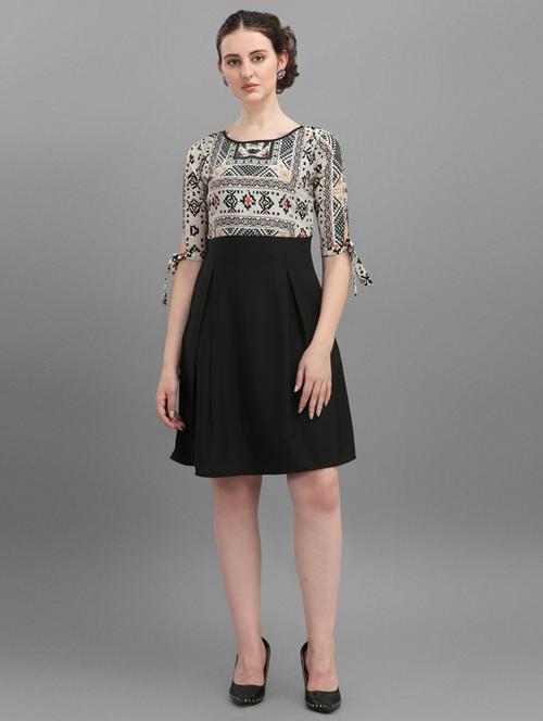 self design fit & flare dress - 19755913 - Very Small Image - 1
