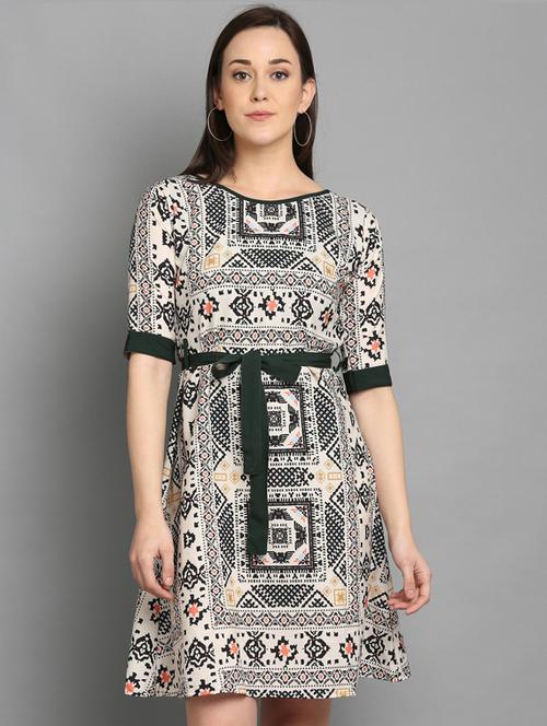 printed a-line dress - 19755914 - Very Small Image - 1