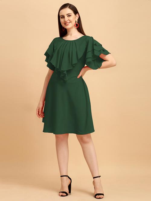 green solid a-line dress - 19755983 - Very Small Image - 1
