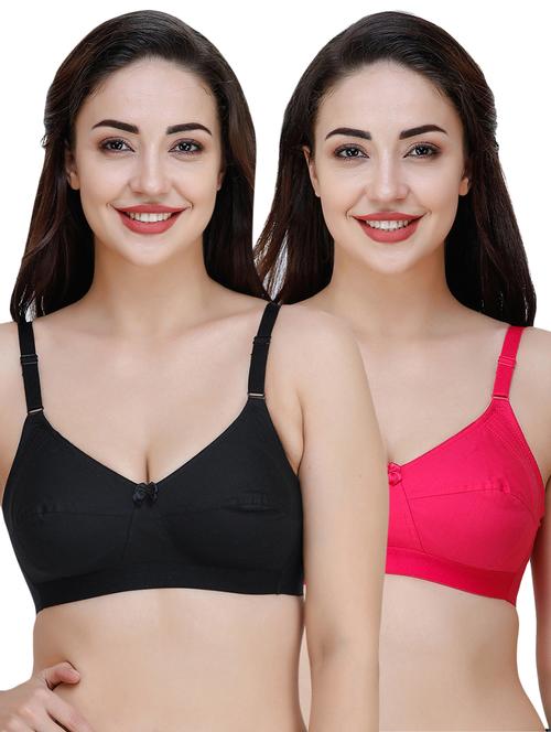 pack of 2 solid regular bra - 19756012 - Very Small Image - 1
