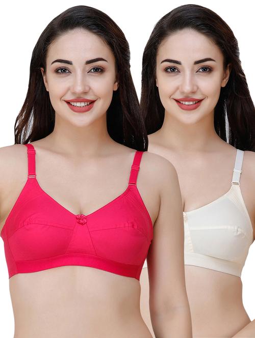 pack of 2 solid regular bra - 19756029 - Very Small Image - 1