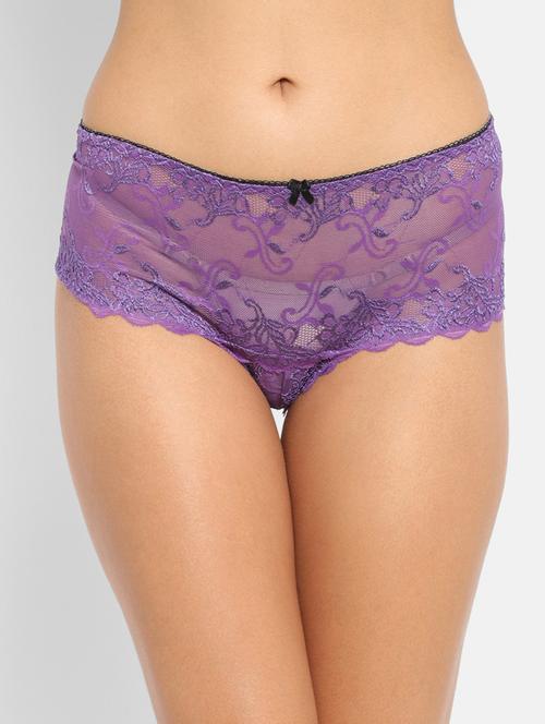purple nylon boy shorts panty - 19756230 - Very Small Image - 1