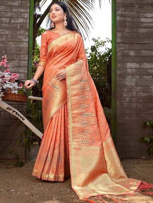 women's banarasi saree with blouse - 19757079 - Very Small Image - 1