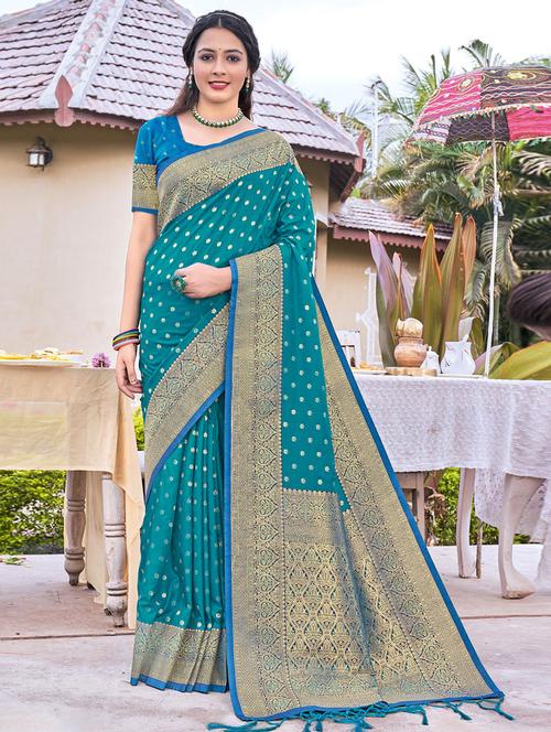 women's banarasi saree - 19757190 - Very Small Image - 1