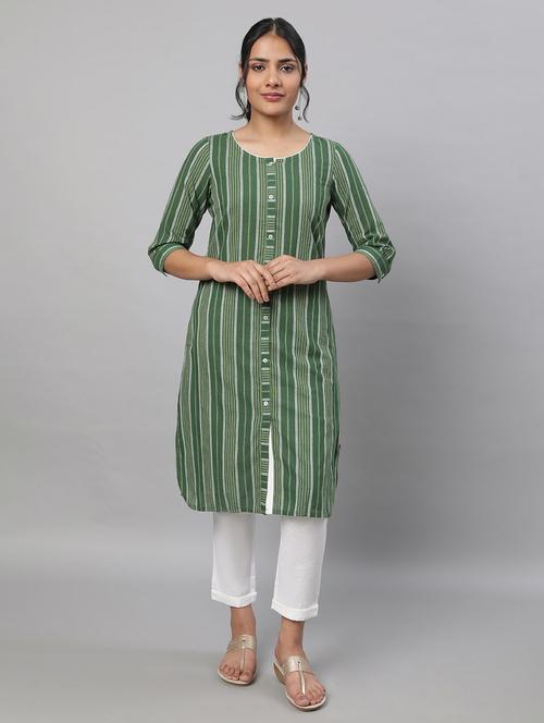 round neck printed kurta pant set - 19757681 - Very Small Image - 1