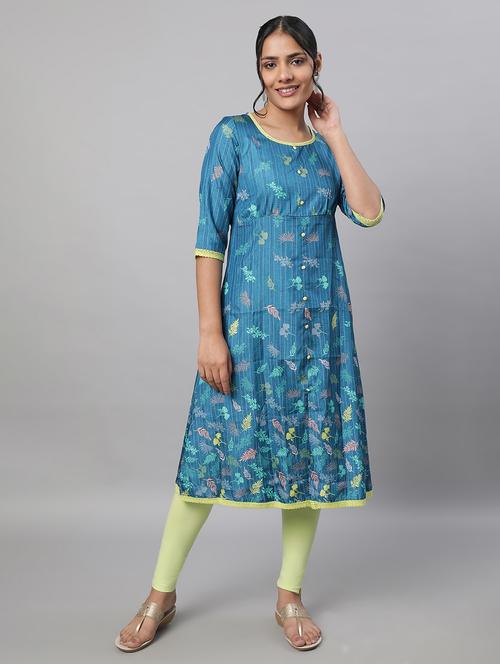 boat neck printed kurta leggings set - 19757706 - Very Small Image - 1