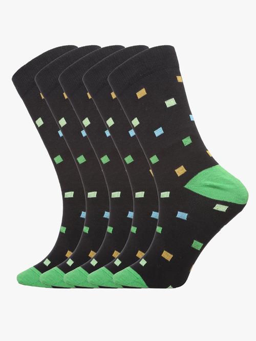 pack of 5 green printed socks - 19762377 - Very Small Image - 1