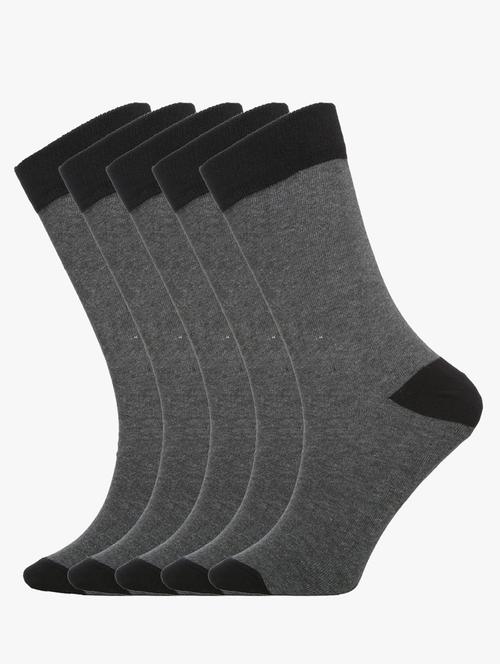pack of 5 grey solid socks - 19762384 - Very Small Image - 1