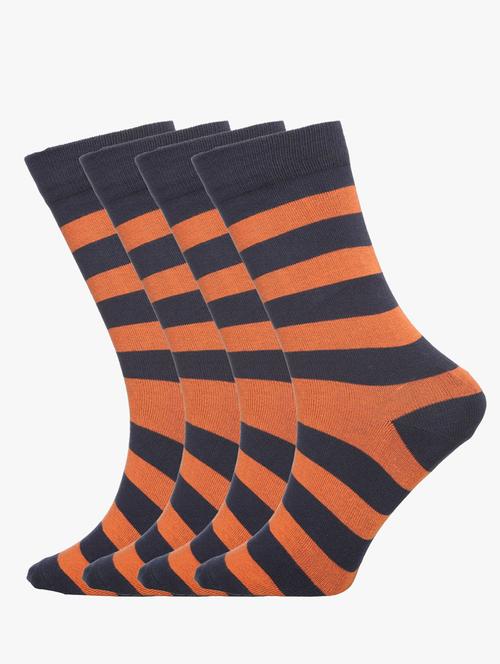 pack of 5 orange striped socks - 19762403 - Very Small Image - 1