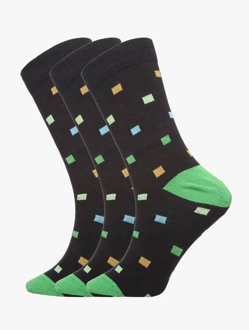 pack of 3 black printed socks - 19762471 - Very Small Image - 1