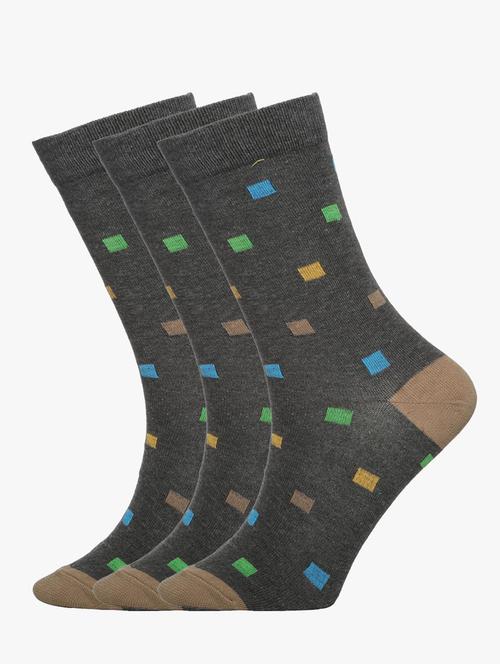 pack of 3 grey printed socks - 19762473 - Very Small Image - 1
