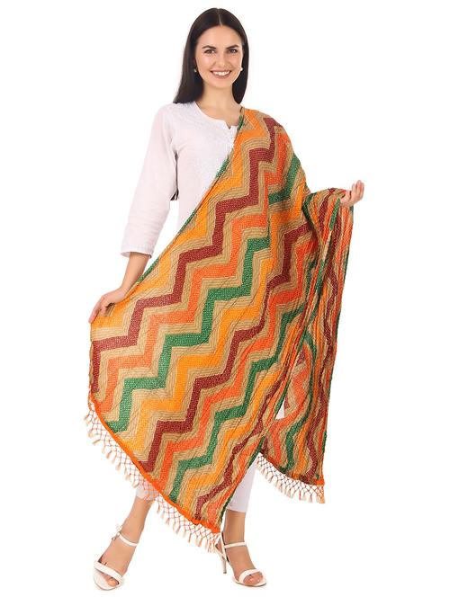 yellow printed dupatta - 19763184 - Very Small Image - 1