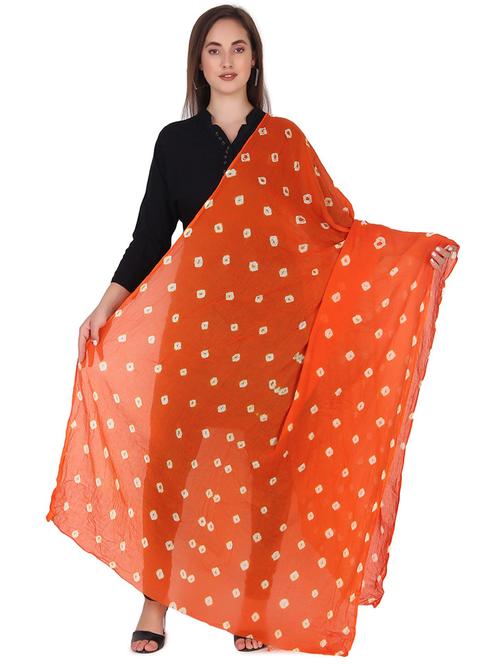 orange cotton dupatta - 19763199 - Very Small Image - 1