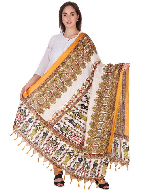 yellow art silk dupatta - 19763240 - Very Small Image - 1