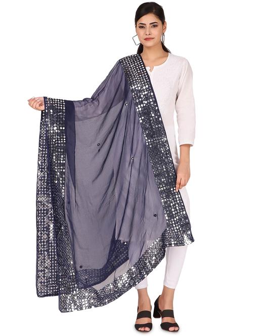 blue chiffon dupatta - 19763249 - Very Small Image - 1