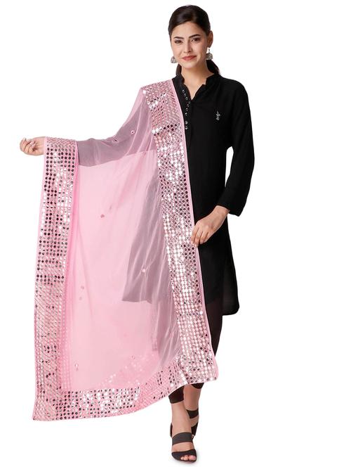 pink chiffon dupatta - 19763251 - Very Small Image - 1