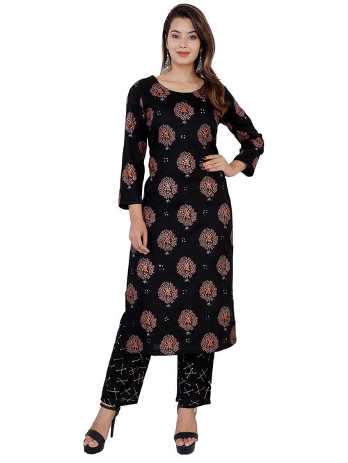 boat neck printed kurta pant set - 19764635 - Very Small Image - 1
