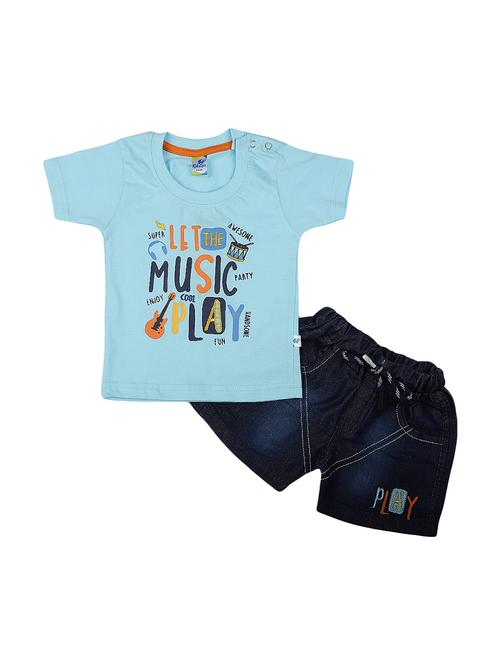 kids cotton shorts twin set - 19765439 - Very Small Image - 1