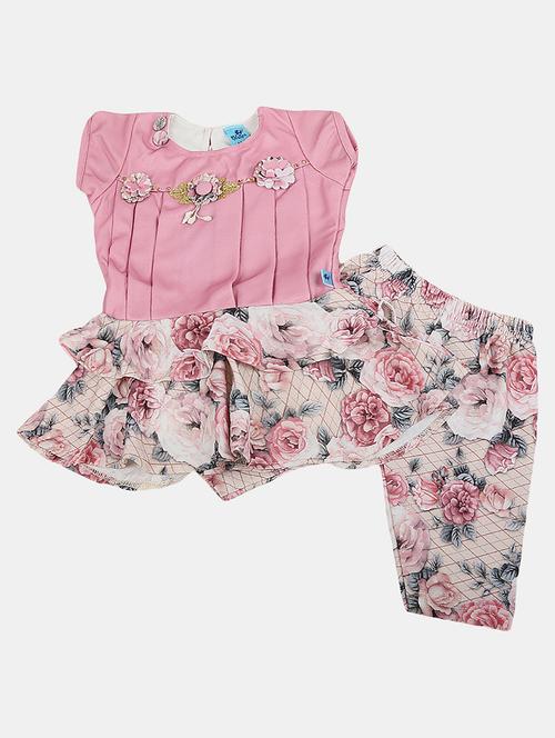girls pink printed full length set - 19765530 - Very Small Image - 1