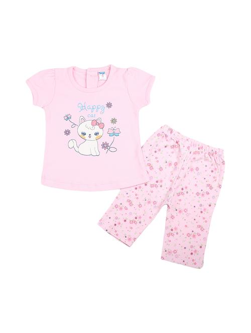girls pink printed full length set - 19765541 - Very Small Image - 1