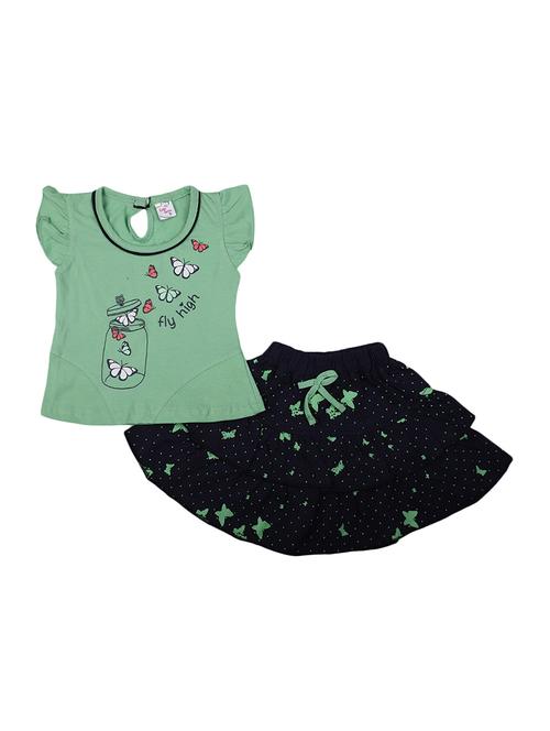 girls green printed skirt top - 19765547 - Very Small Image - 1
