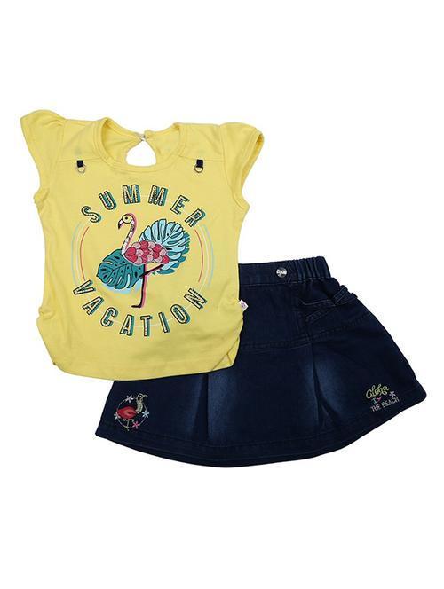 girls round neck printed twin set - 19765608 - Very Small Image - 1