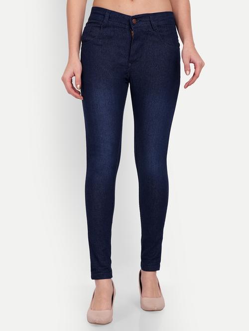 navy blue solid denim jean - 19765727 - Very Small Image - 1