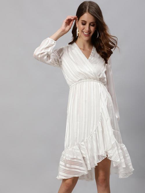 women's ruffle striped dress - 19765886 - Very Small Image - 1