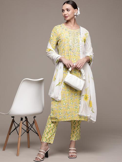 floral print kurta pant set - 19766064 - Very Small Image - 1