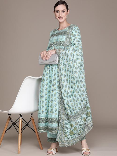 floral print kurta pant set - 19766069 - Very Small Image - 1