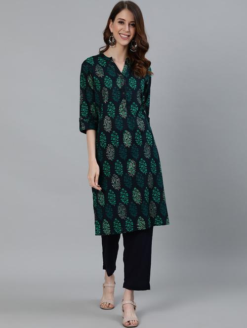 printed kurta pant set - 19766073 - Very Small Image - 1