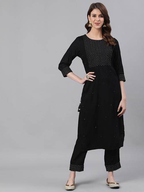 embroidered kurta pant set - 19766078 - Very Small Image - 1