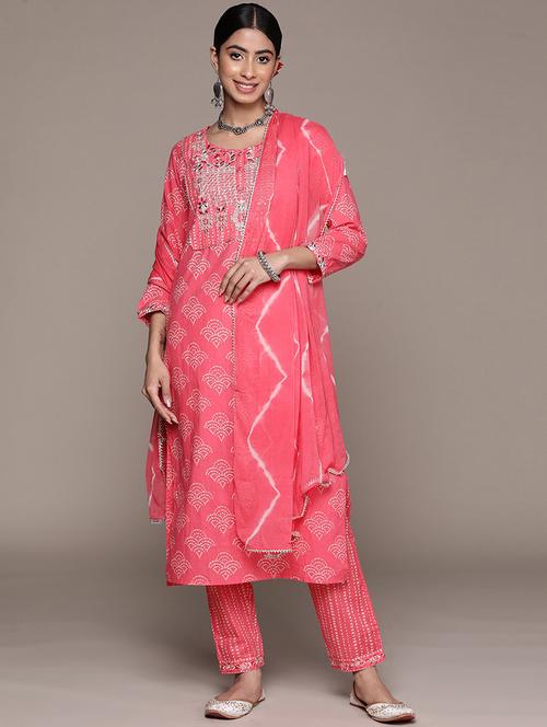 printed kurta pant set - 19766087 - Very Small Image - 1