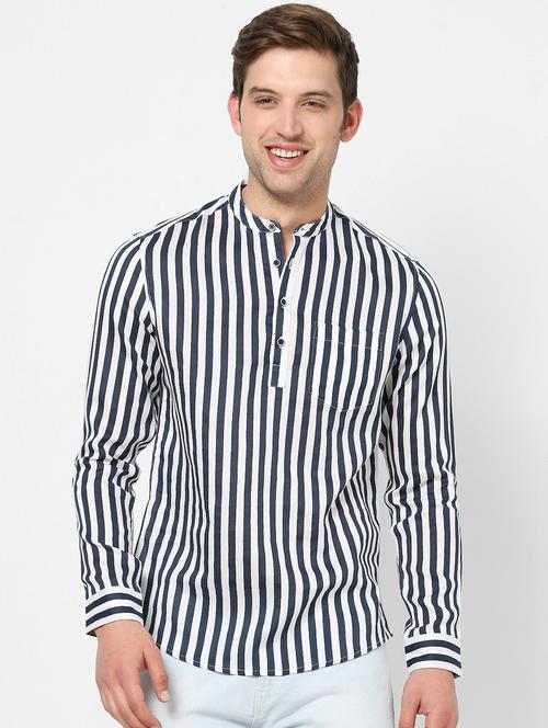 navy blue viscose short kurta - 19766400 - Very Small Image - 1