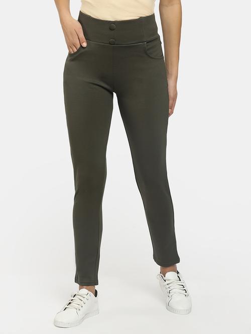 girls mid-rise solid full length jeggings - 19766550 - Very Small Image - 1