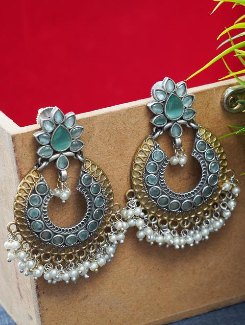 dual tone brass earrings - 19768448 - Very Small Image - 1