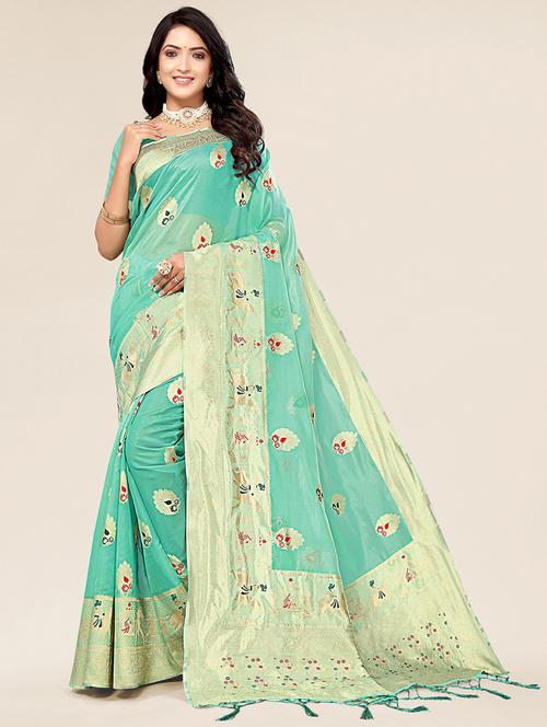 self design zari work woven saree - 19770833 - Very Small Image - 1