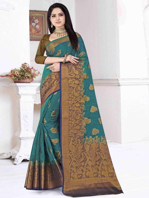self design zari work woven saree - 19771042 - Very Small Image - 1