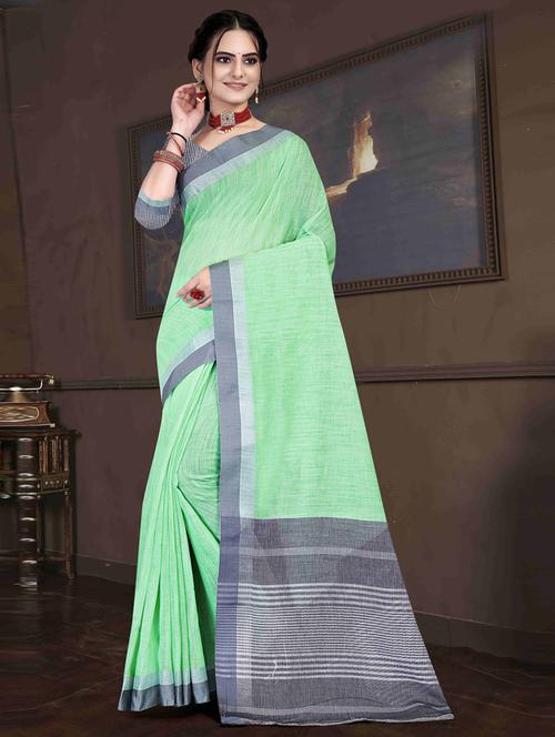 green silk saree with blouse - 19771168 - Very Small Image - 1