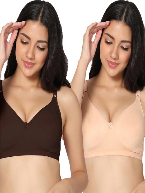 multi color cotton t-shirt bra combo - 19771766 - Very Small Image - 1