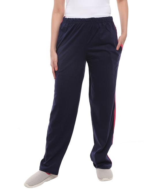navy blue side taped track pants - 19771971 - Very Small Image - 1
