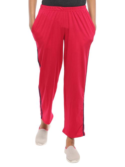 pink side taped cotton track pants - 19771978 - Very Small Image - 1